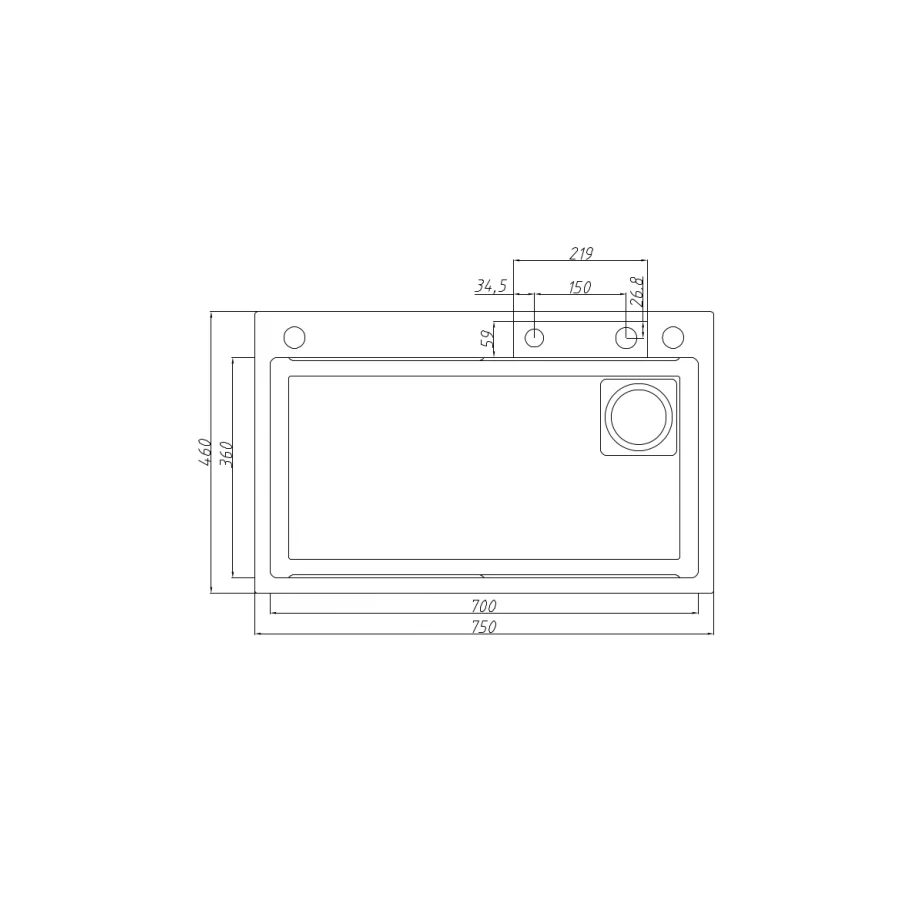 Мойка кухонная Savol с водопадом S-SC003W 75x46 см