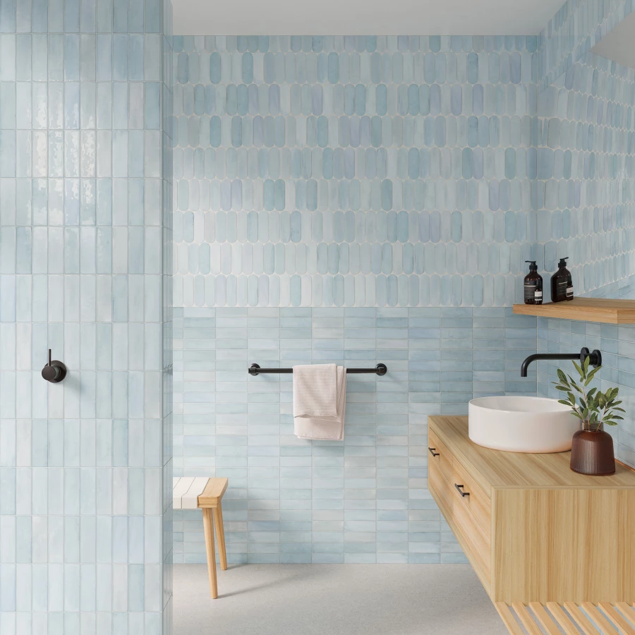 Плитка настенная DNA Calema Sky Gloss глянцевая голубая 16х5,2 см