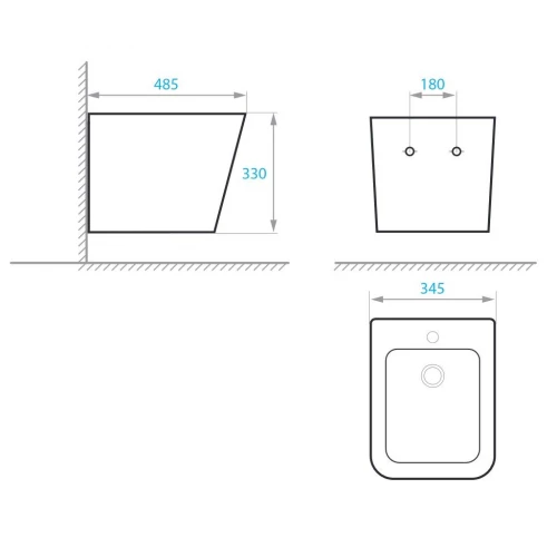 Биде Koller Pool Kvadro подвесное KR-0485-B белый