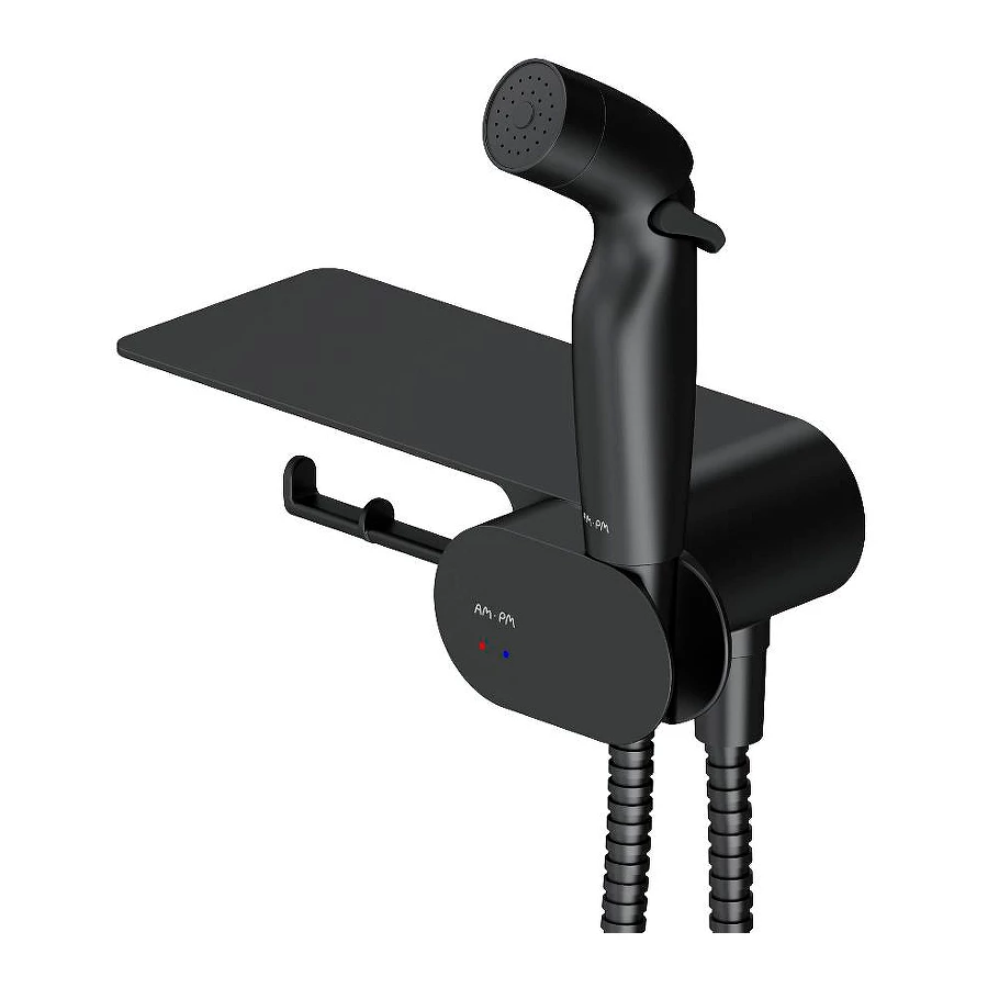 Набор подвесной унитаз с гигиеническим душем Am Pm Spirit V2.0 черный CK70H1103B