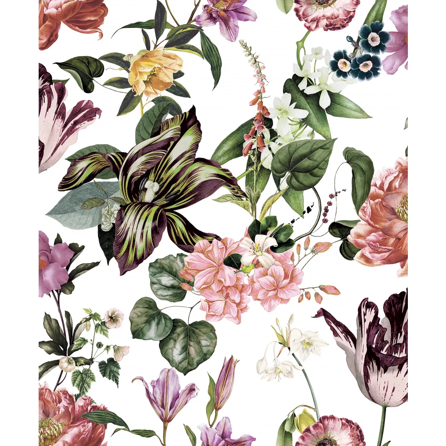 Обои флизелиновые Marburg Flora белые 47458 0,53х10,05 м