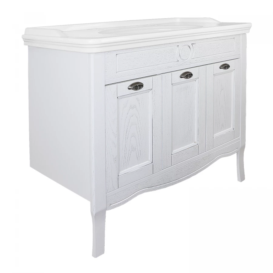 Комплект Тумба Azario Carolina 100 патина с раковиной Artdeco 100 Kale серебро CS00089889 100х88х50 см