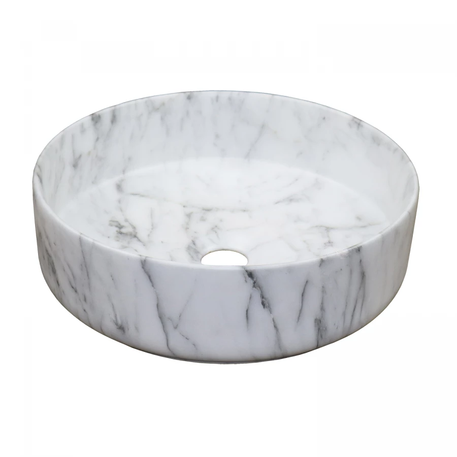 Раковина-чаша Azario накладная круглая светлый мраморный AZ-3134-M820 35.5х35.5х12 см