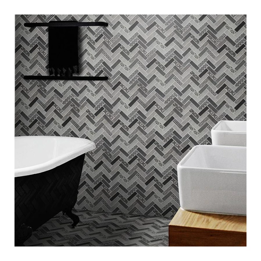 Мозаика Orro Mosaic Керамик Твид Грей 98х31 матовая серая 32,6х30,4 см