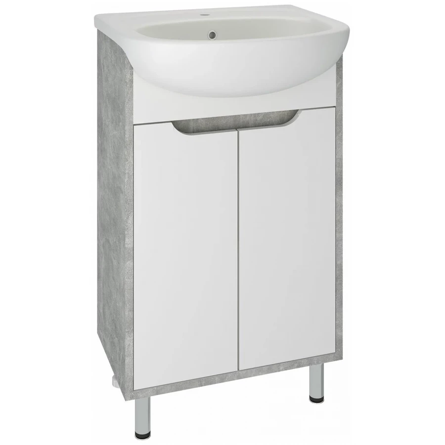Тумба под раковину Runo Эко 50 серый бетон под умывальник Уют 50 00-00001326 48.2x80 см