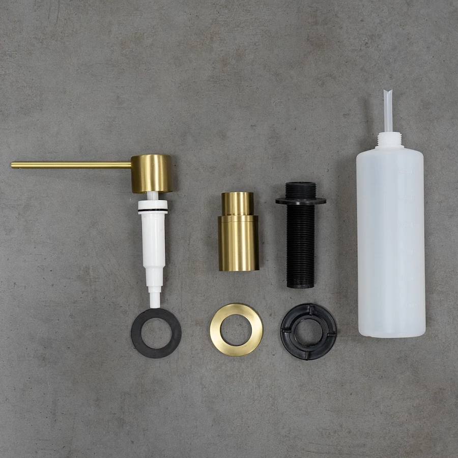 Дозатор Lemark Expert для жидких моющих средств врезной светлое золото LM8201LGN