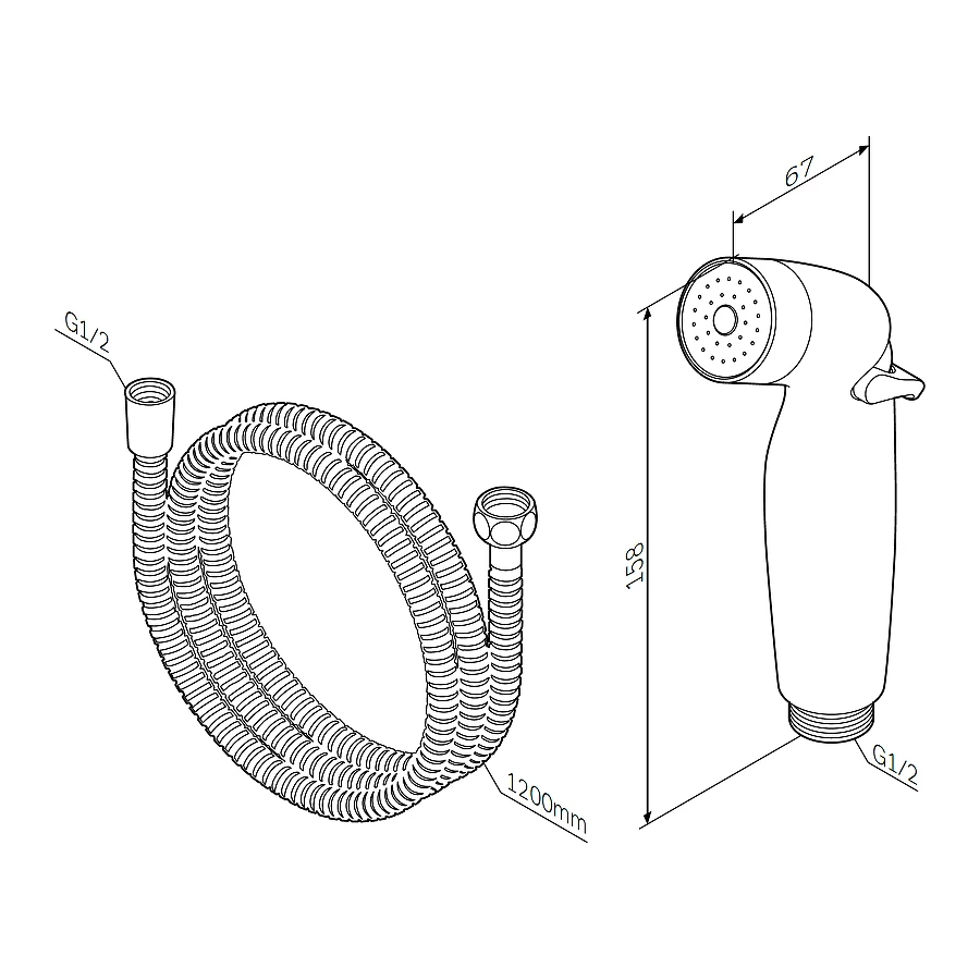 Смеситель Am Pm X-Joy монтируемый в стену с гигиеническим душем F40H85A00