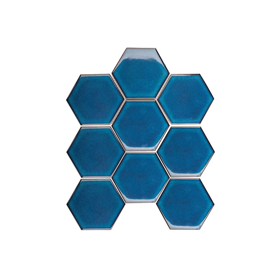 Керамическая мозаика Starmosaic Hexagon big Deep Blue Glossy 29,5х25,6 см