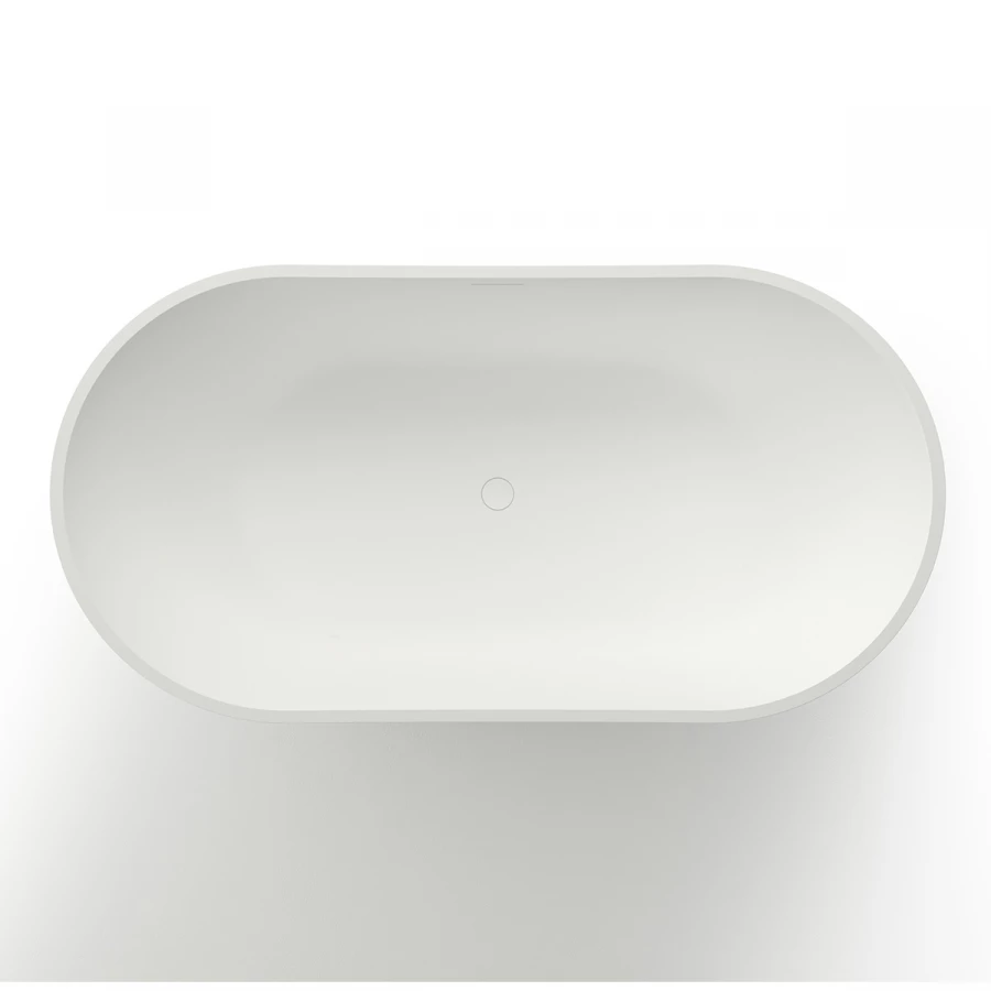 Ванна из искусственного камня Azario Jenner свободностоящая белая матовая, с белым матовым донным клапаном JEN18085S 180x85x64 см