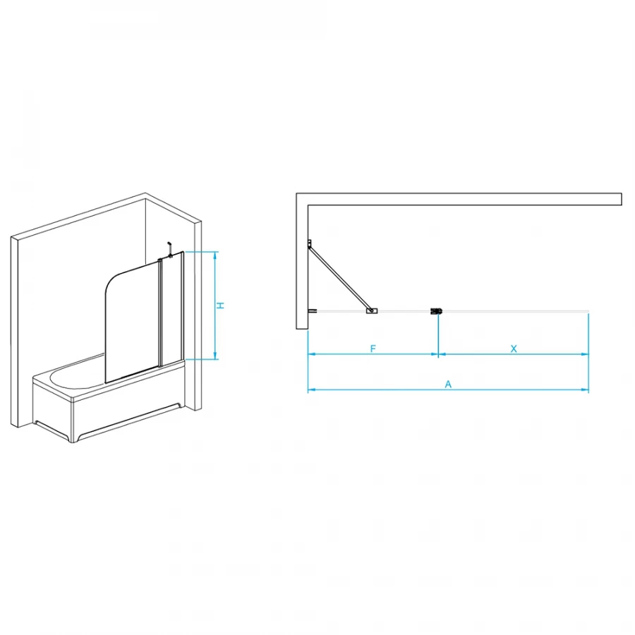 Шторка на ванну RGW SC-011 Прозрачное 351101109-11 90 см