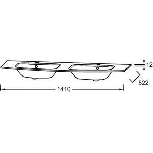 Стеклянная раковина Jacob Delafon Nona матовый серый 2 раковины EB1887RU-DE4 140 см