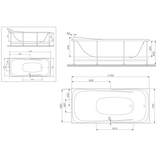 Декоративная боковая панель для ванны Am Pm Sensation орех W30A-000-075W-PWNF 170х75 см