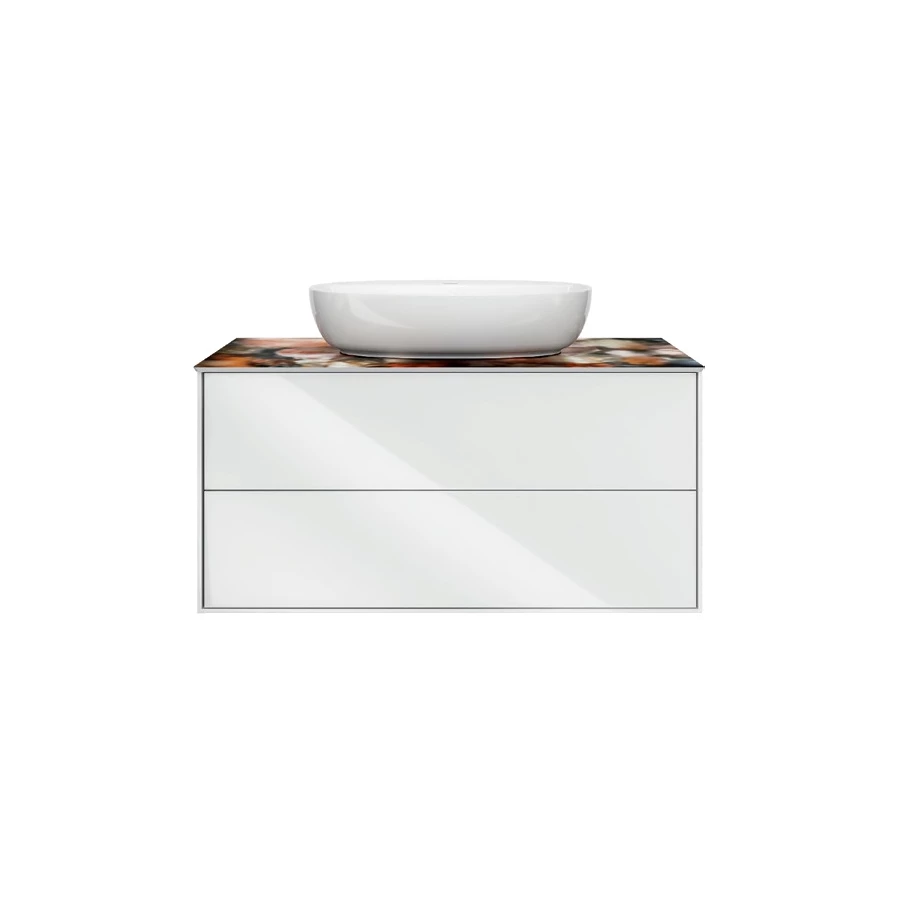 Тумба Kerama Marazzi Plaza Modern подвесная 2 выдвижных ящика цвет белый PLB.M.100.2\WHT 100 см