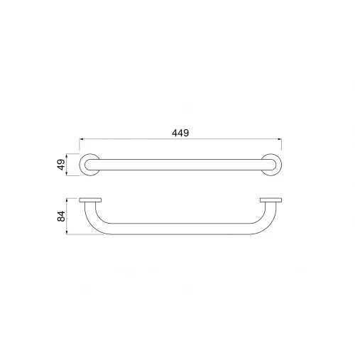 Поручень Aquatek матовый черный AQ4995MB 450 мм