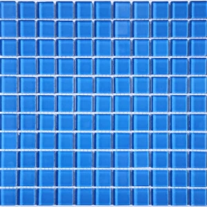 Мозаика Bonaparte Стеклянная мозаика Royal blue 25х25 глянцевая голубая 30х30 см