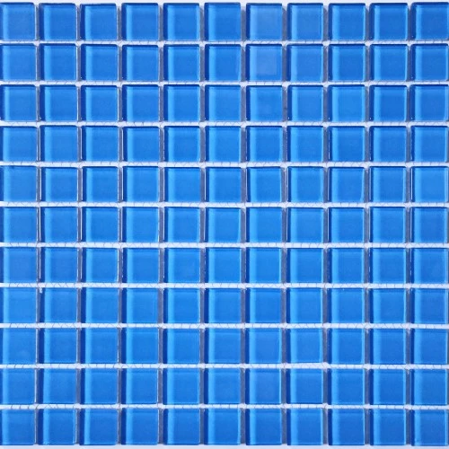 Мозаика Bonaparte Стеклянная мозаика Royal blue 25х25 глянцевая голубая 30х30 см