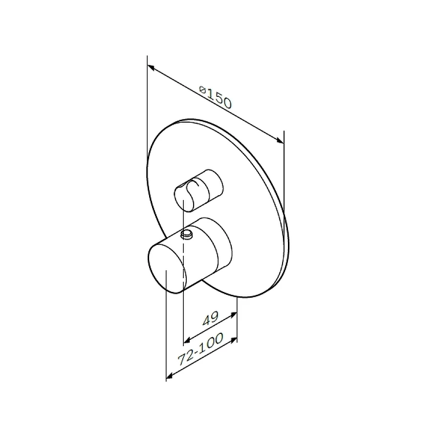 Смеситель для душа с термостатом Am Pm Like монтируемый в стену F8075600