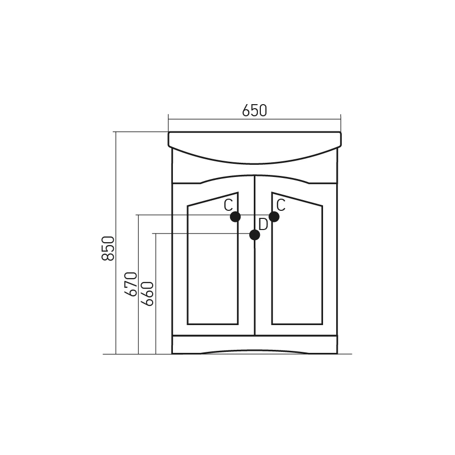 Тумба под раковину MixLine Элеганс-65 Крит-65 патина серебро 521802
