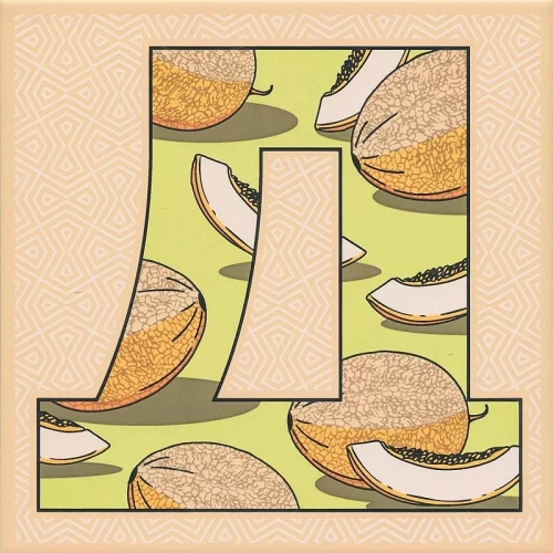 Декор Kerama Marazzi Сад-огород Дыня матовый бежевый HGD/A564/5177 20x20 см