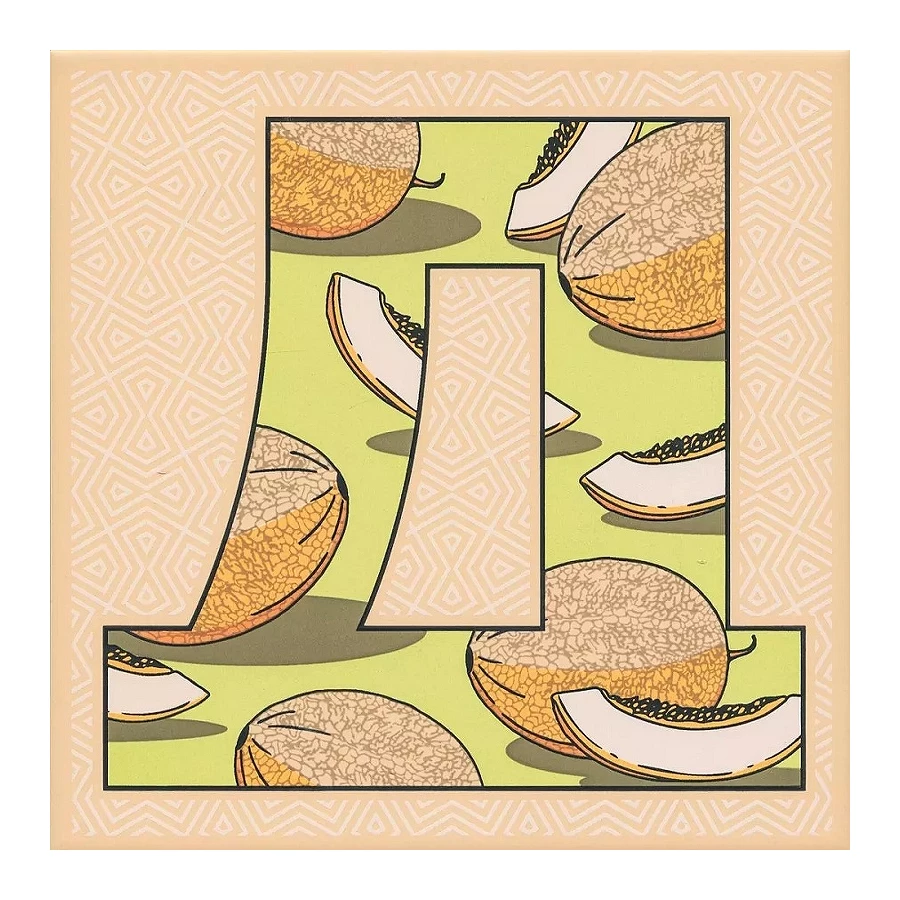 Декор Kerama Marazzi Сад-огород Дыня матовый бежевый HGD/A564/5177 20x20 см