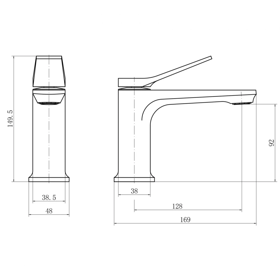 Смеситель Fashun для умывальника черный A1086-7