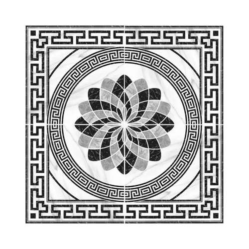 Плитка настенная Cerpa Ceramica Marto Roseton глянцевая черно-белая 45х45 см