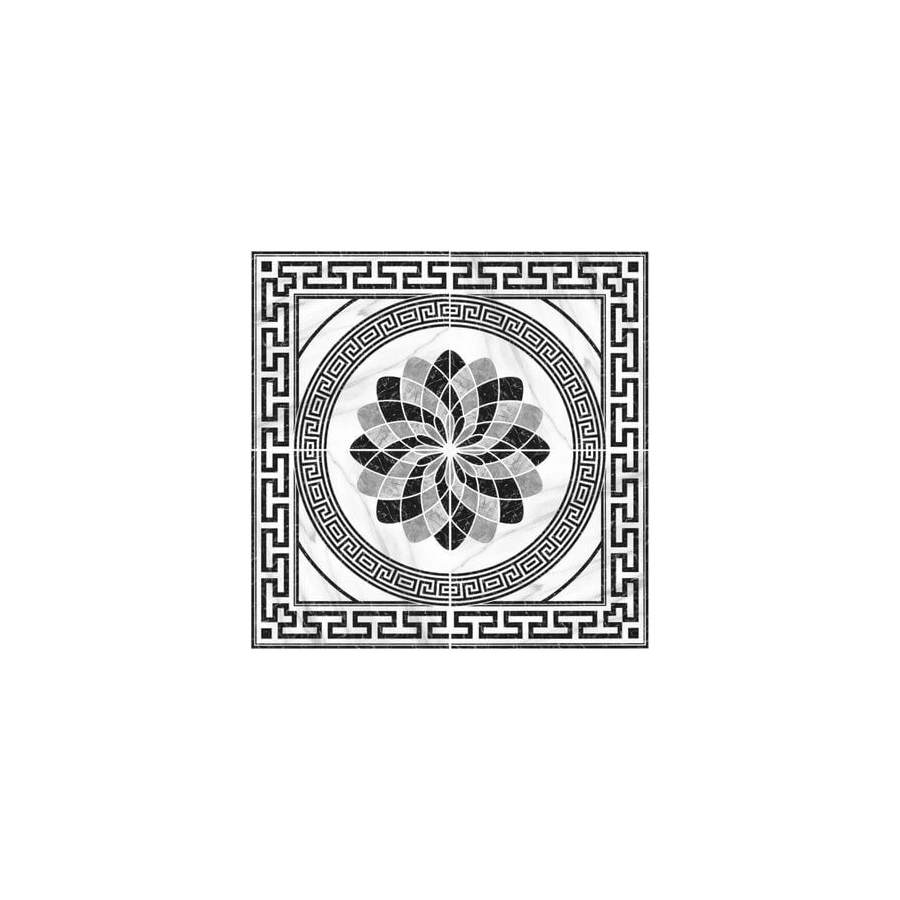 Плитка настенная Cerpa Ceramica Marto Roseton глянцевая черно-белая 45х45 см