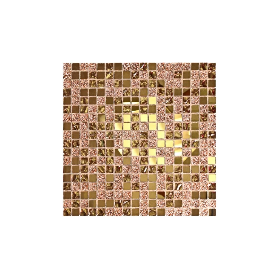 Мозаика Bonaparte Стеклянная мозаика Mirror Bronze 15х15 зеркальная глянцевая бронзовая 30х30 см