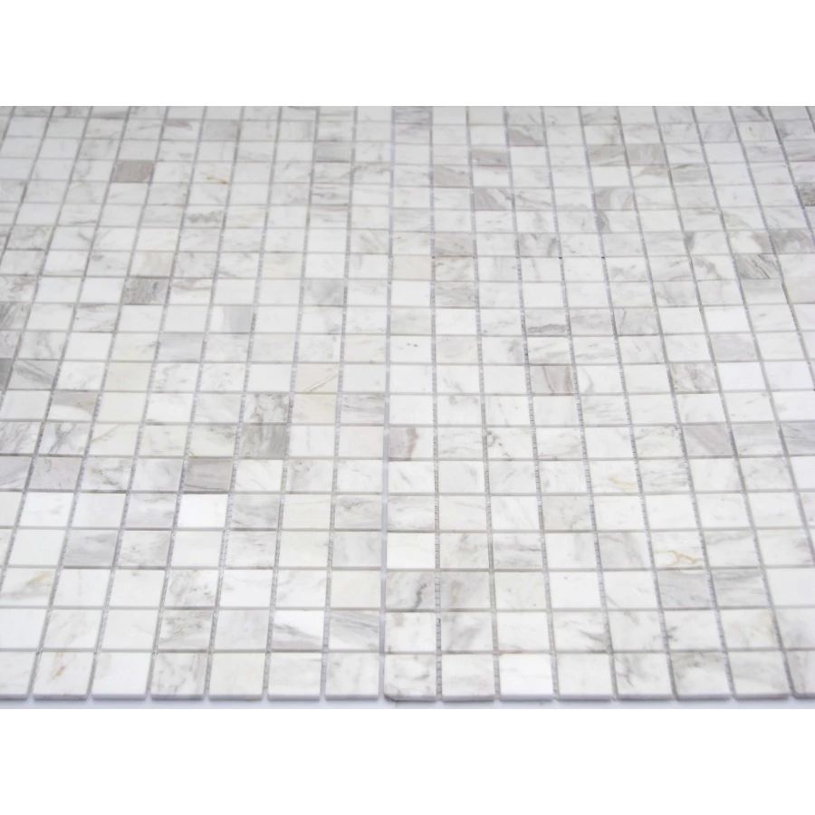 Мозаика из натурального камня Caramelle Mosaic Dolomiti bianco POL серо-белый 29,8x29,8 см