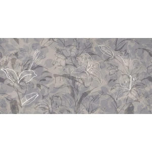 Керамогранит Meissen Keramik Floresta цветы синий ректификат 17551 120х60 см