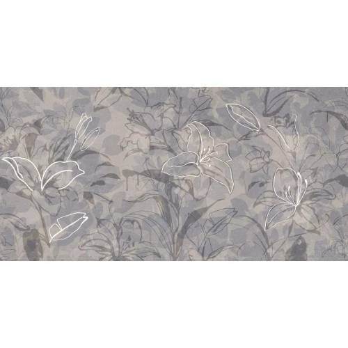 Керамогранит Meissen Keramik Floresta цветы синий ректификат 17551 120х60 см