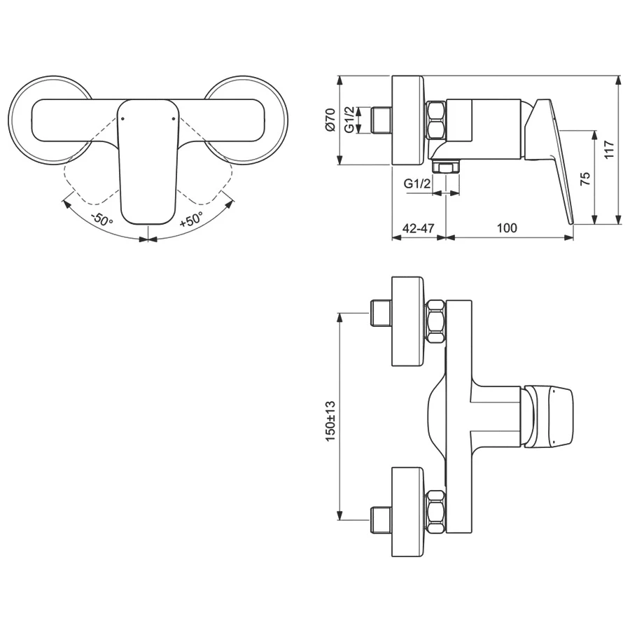 Смеситель для душа Ideal Standard Ceraplan хром BD250AA