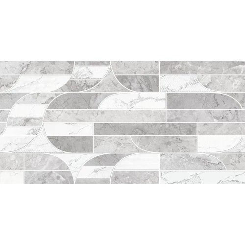 Плитка настенная Azori Saint Laurent Decor Pattern матовая серая 00-00110250 63х31,5 см