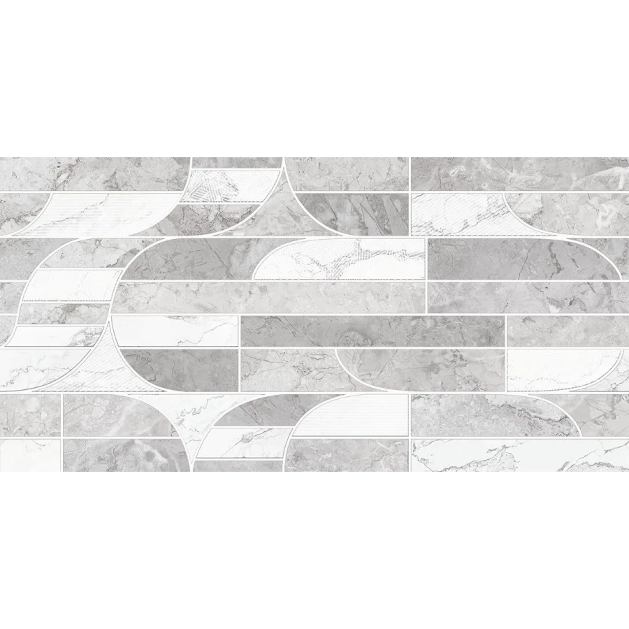 Плитка настенная Azori Saint Laurent Decor Pattern матовая серая 00-00110250 63х31,5 см