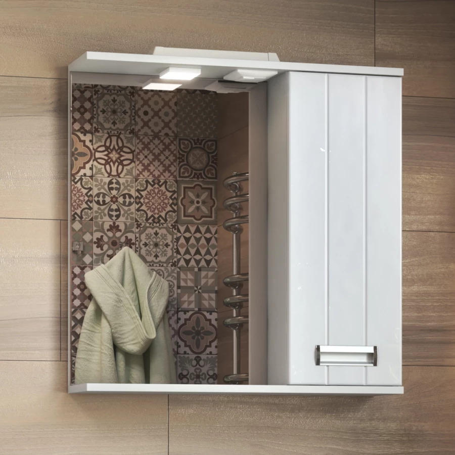 Зеркало шкаф Vigo Diana 700 навесной правый со спотом z.DIA.70.R.El 70x70 см