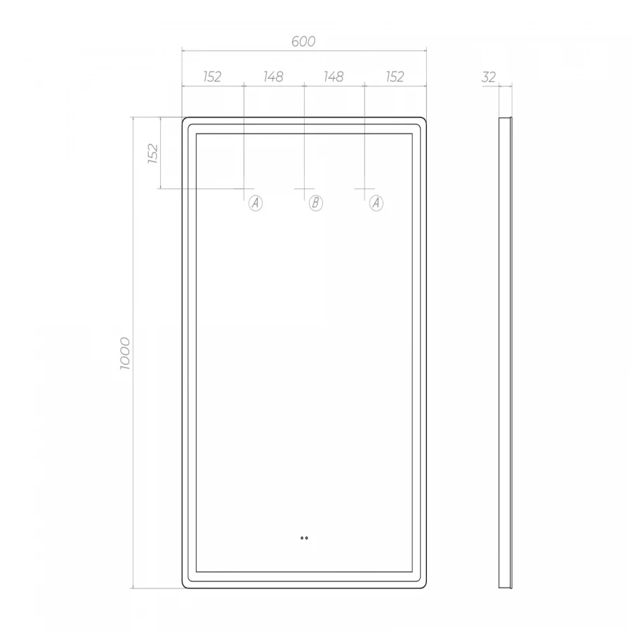 Зеркало Vigo Roberta Comfort 600 167 60x100 см