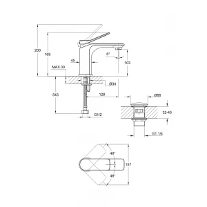 Смеситель для раковины Cersanit Odra однорычажный клик клак 63050