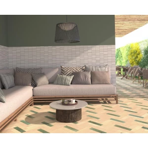 Керамогранит Dune Ceramica Agadir Selva глянцевый зеленый 188570 28х7 см