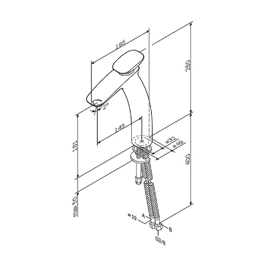 Смеситель для раковины Am Pm Spirit V2.0 высокий F70A92000