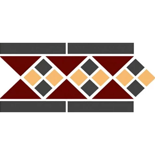 Керамогранит TopCer Оцтагон Нев Бордер Лисбон Витх 1 Стрип / Octagon New Border Lisbon With 1 Strip матовый красный LISBON2 B20/14/21 28х15 см