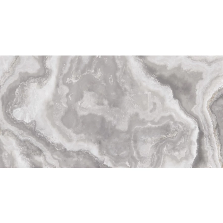 Керамогранит Realistik Bridgetown Polished Silver Carving глянцевый серый 120х60 см