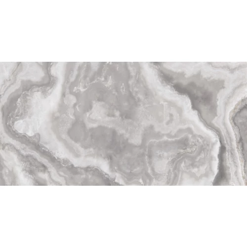 Керамогранит Realistik Bridgetown Polished Silver Carving глянцевый серый 120х60 см