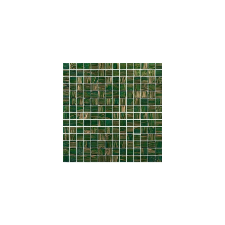 Стеклянная мозаика Rose Mosaic Gold Star сетка 2x2 глянцевая зеленая G28(5)322x322 32,2х32,2 см