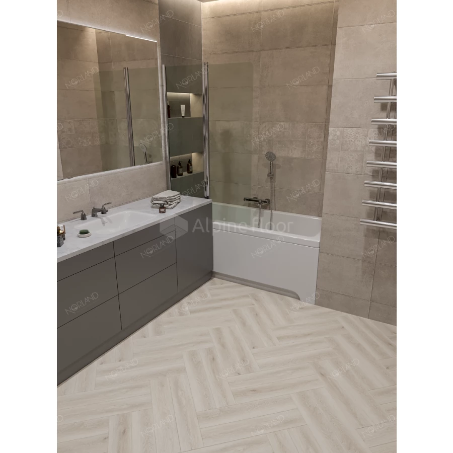 Каменный SPC ламинат Alpine Floor Norland Lagom Parquet Vakker 1033-1 34 класс 3.5 мм 2.25 кв.м 60х12.5 см