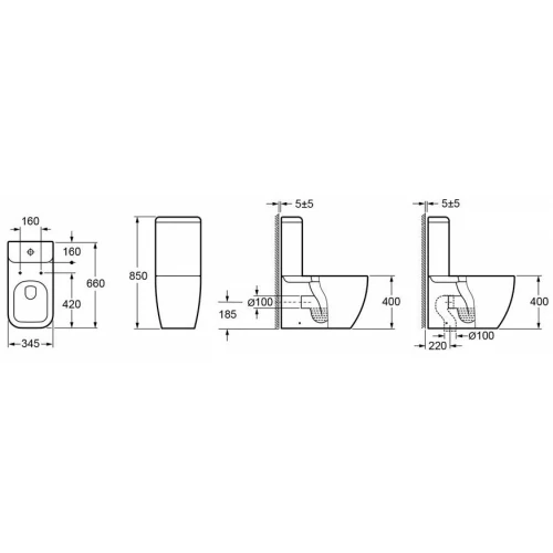 Бачок напольного унитаза Lavinia Boho One 33023050 белый