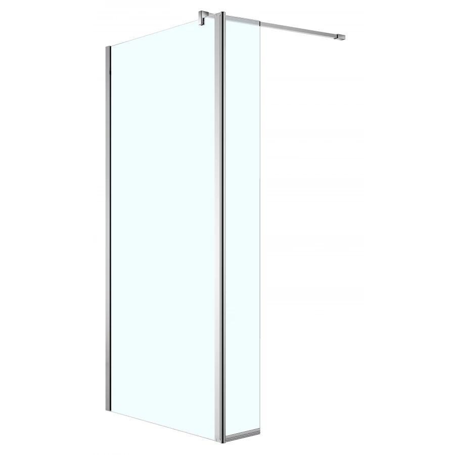 Душевая перегородка Azario Chicago прозрачное стекло 8 мм подвижная дополнительная перегородка 30 см цвет профиля серебро AZ-NAR6321 900 140х195 см