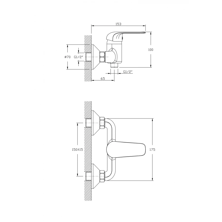 Смеситель для душа Rush Fiji FI1835-63 хром