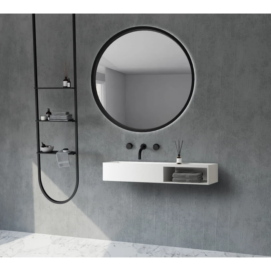 Тумба с раковиной Abber Stein подвесная белая матовая AS2649-1.2