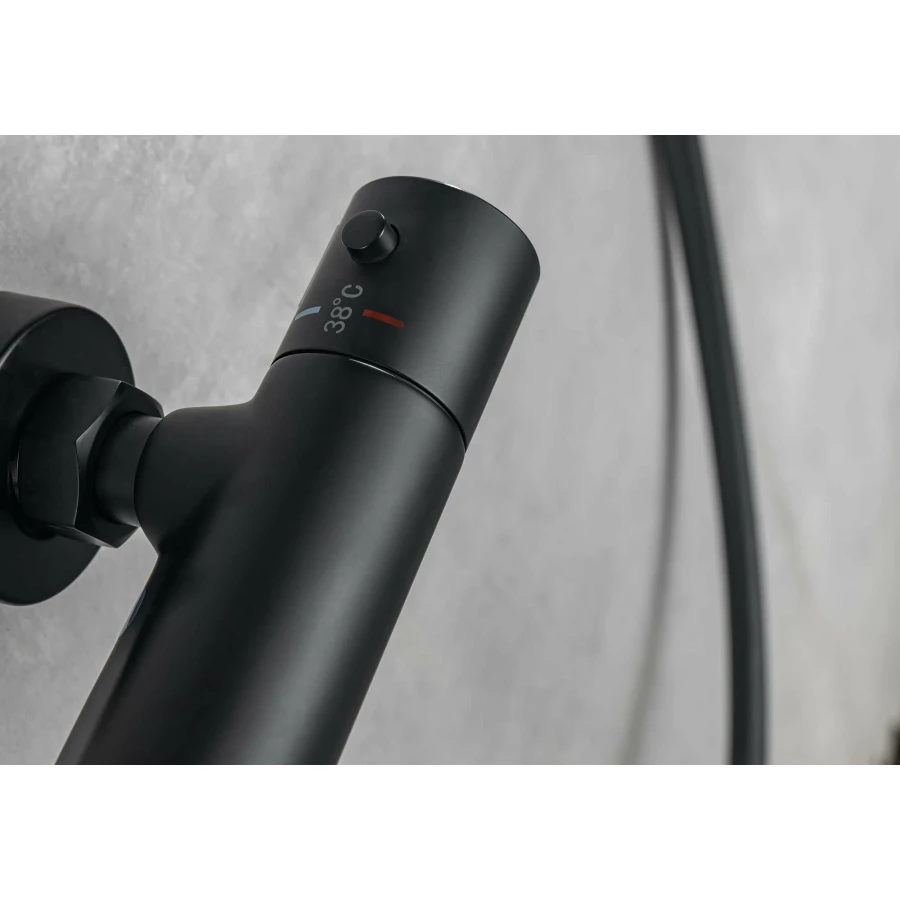 Смеситель Aquatek термостатический для ванны матовый черный AQ1043MB