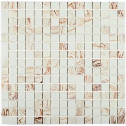 Мозаика Bonaparte Стеклянная мозаика Diva 20х20 с авантюрином полуглянцевая белая 32,7х32,7 см
